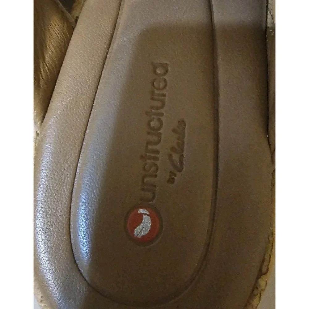 Clarks Unstructured Sandals Womens 8 M Un Plaza Slip On Cork Wedge Slide Pink